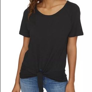 SANCTUARY All Day Tie-hem Cuffed T-shirt In Black